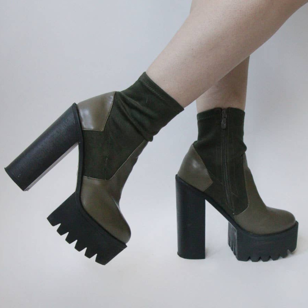 Sock Fit Ankle Platform Boots